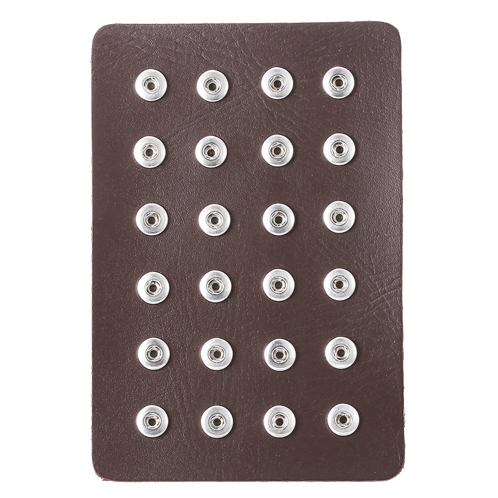 5pcs 12MM Snap Button Stand Display 10 Colors Black Leather Snaps Display for 24pcs Buttons Jewelry Holder