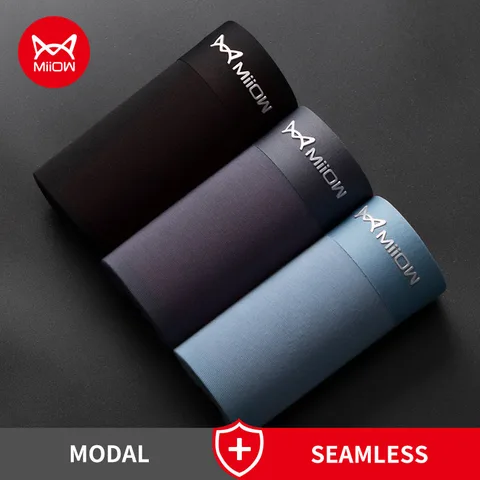 MIIOW 3PCS MEN MENHEIRO CURSO DE AUTHER SHORTS MODAL MODAL CONFORMO MANE