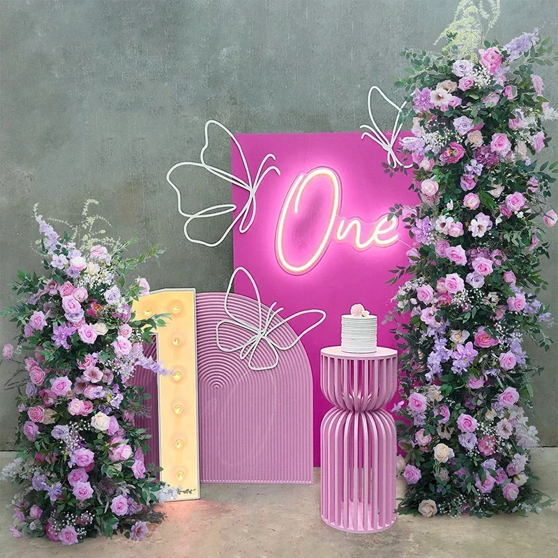 Hochzeit Hintergrund Bogen Dekor Anordnung Blumen Роза Лила розовая для малышей дышащая краска пористый