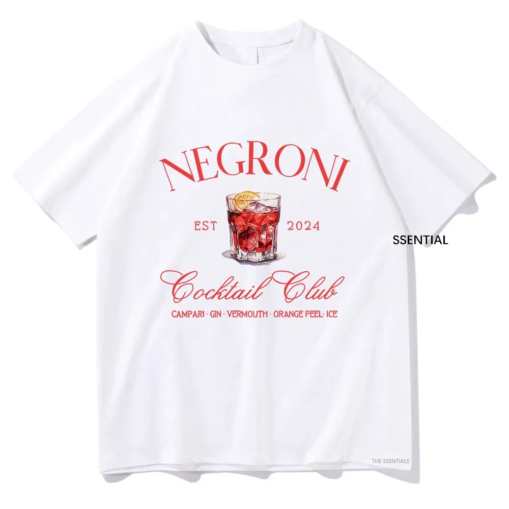 Фото Футболки Negroni для общественных клубов, модная Мужская/женская одежда, Винтажная футболка в стиле Харадзюку, уличная одежда унисекс, хлопковые топы, футболки с графическим рисунком №4
