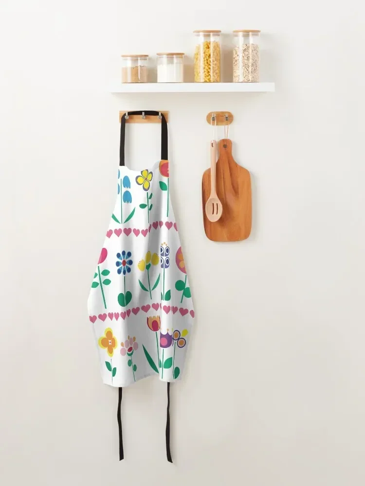 Фартук с цветами и сердечками Scandi рождественский фартук для парикмахера 2025 года