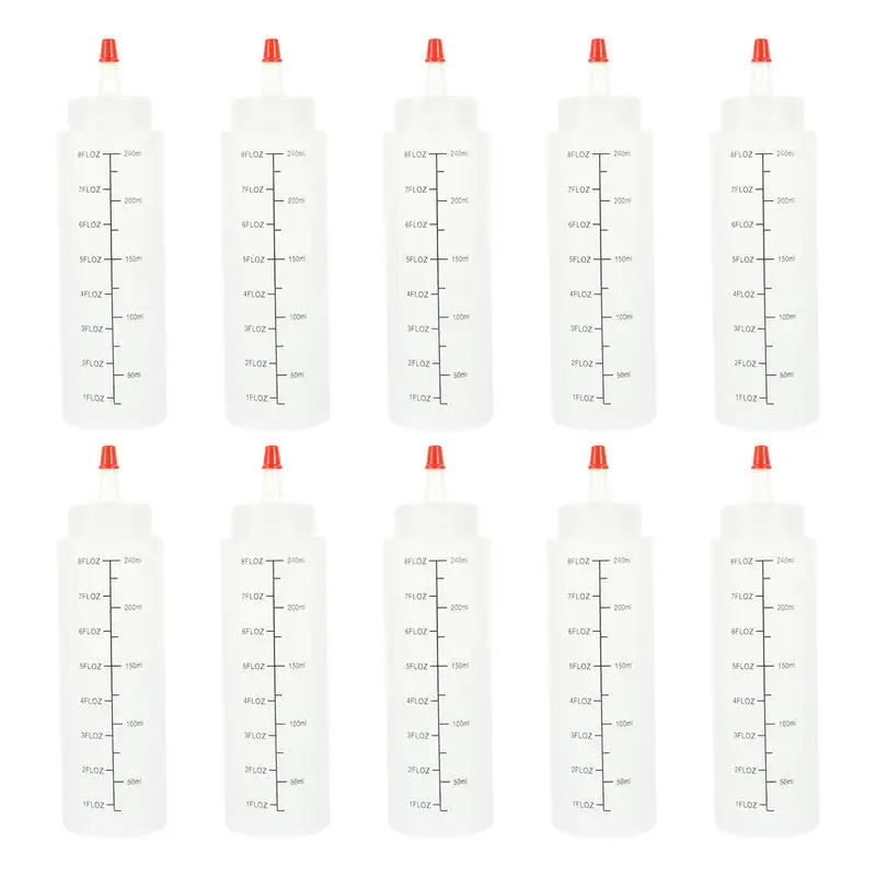 

10Pcs Sauce Squeeze Bottles Condiment Dispensing Bottles Salad Dressing Container