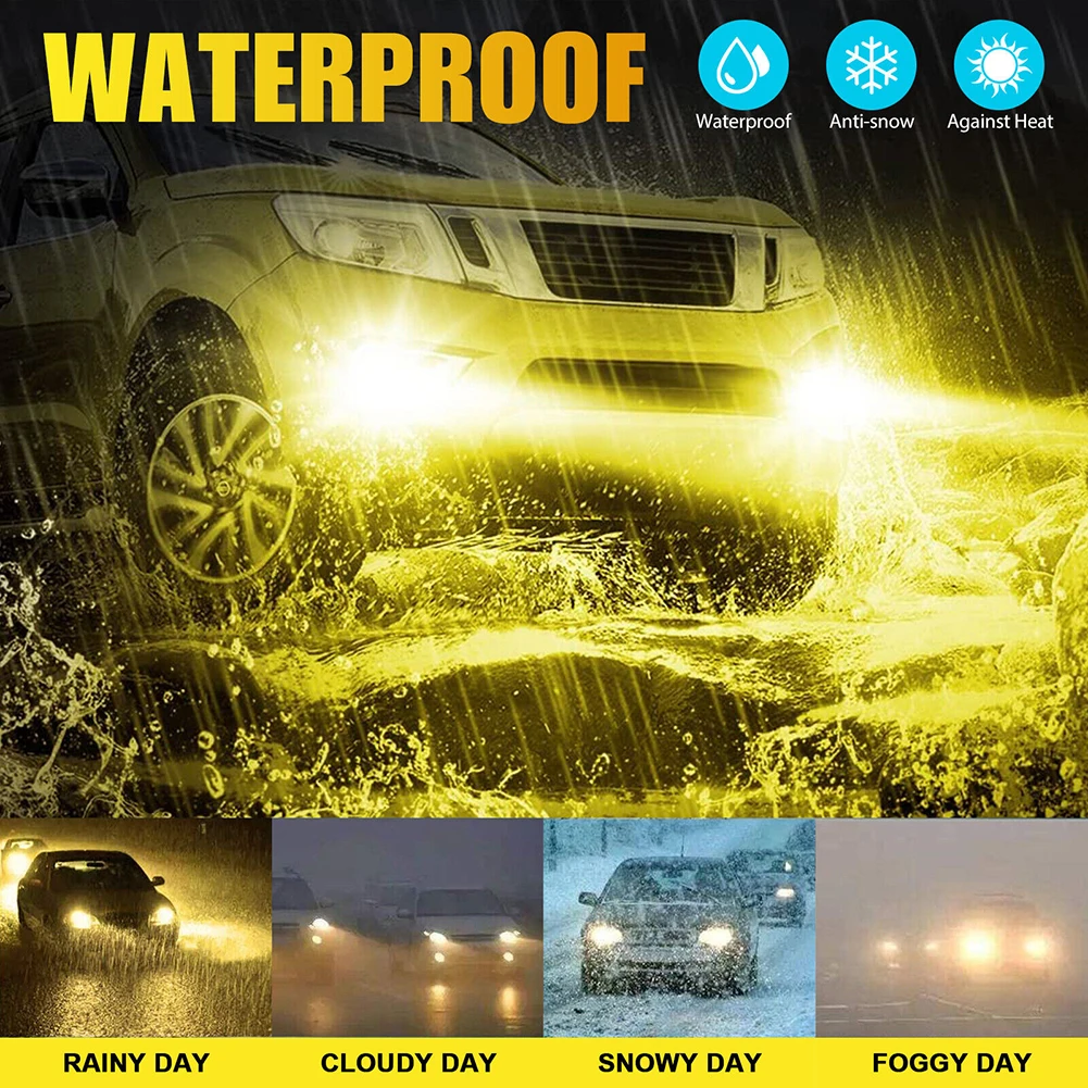 

2pcs LED Fog Light Car Headlight Bulbs 10000LM A380 Aluminum Heatsink COB Chips Light Source Daytime Running Light
