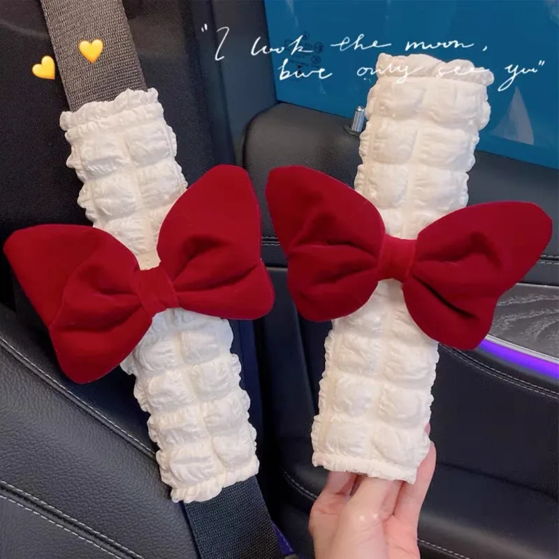 Симпатичный чехол для ремня безопасности пара удлиненных украшений в мультяшном