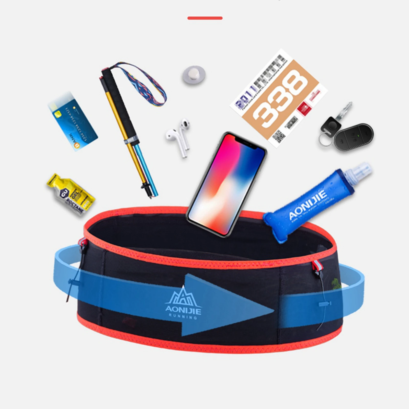 Aonijie Waist Bag With Free Water Soft Flask Outdoor Waist Belt Portable Ultralight For Trailing Running Camping Hiking W938S