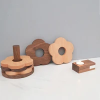 japanese solid wood coaster heat insulation pad cup pad bowl plate pad black walnut beech cup mat kitchen storage tools