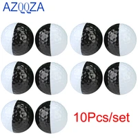 10pcs rubber golf balls two layers high grade outdoor sport golf game training match competition black and white