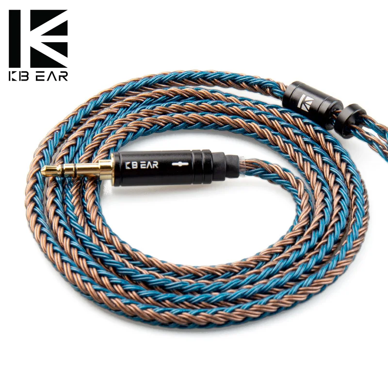 

Hi-Fi кабель KBEAR ST16 для наушников, 16 ядер, 5N, медный Посеребренный разъем 2,5/3,5/4,4 мм MMCX/QDC/2Pin для Lark