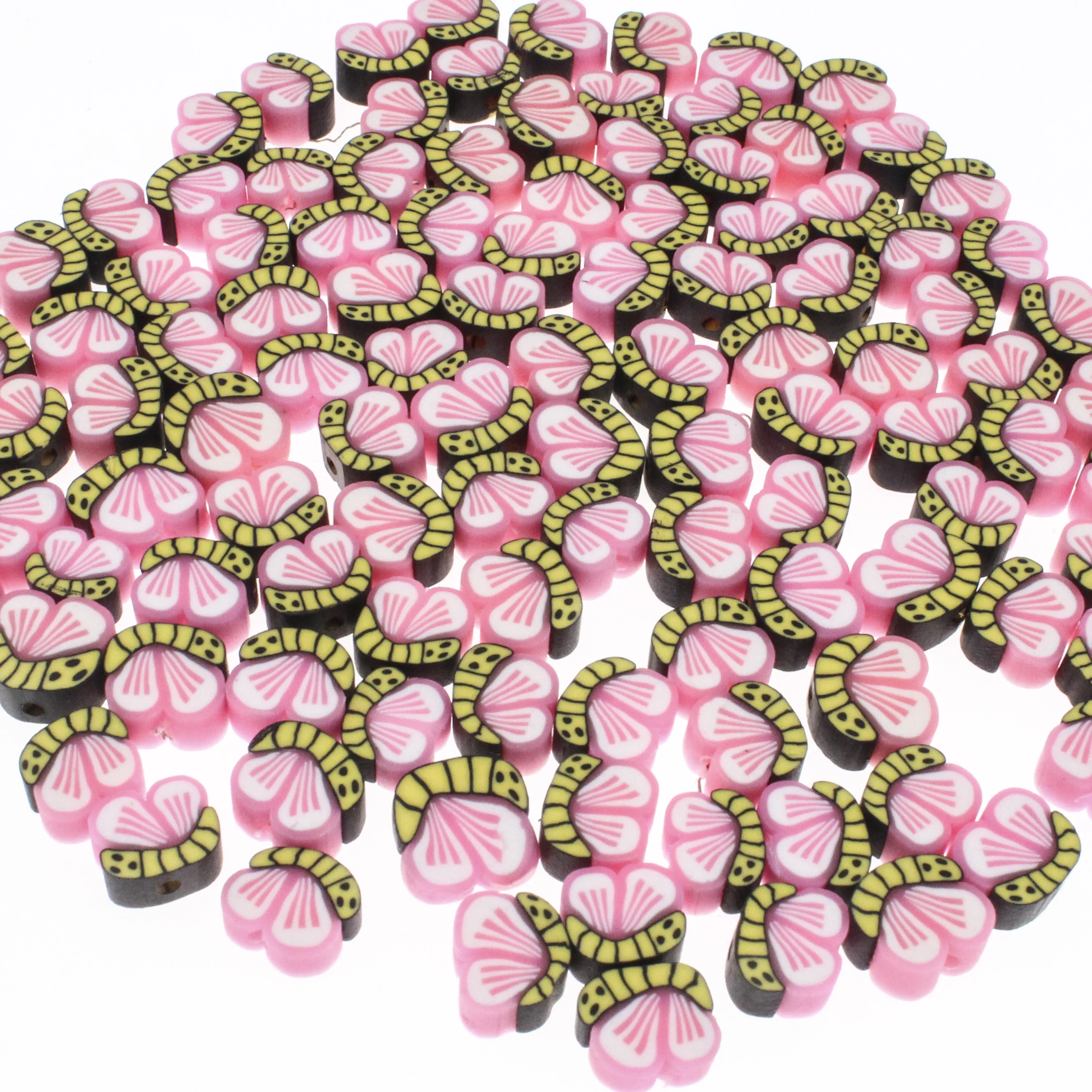 

30/50/100pcs 10mm Butterfly Beads Polymer Clay Beads Loose Spacer Beads For Jewelry Making DIY Bracelet Accessories