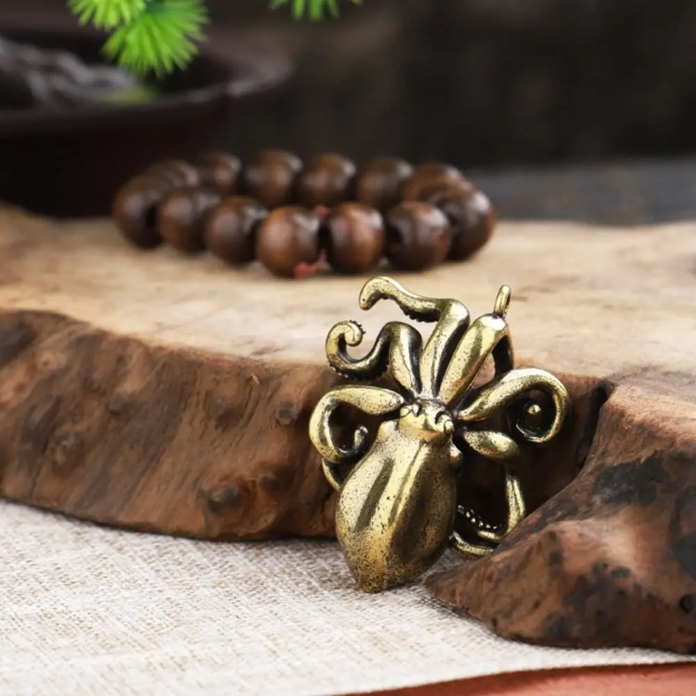 Латунная скульптура осьминога креативные имитационные фигурки животных