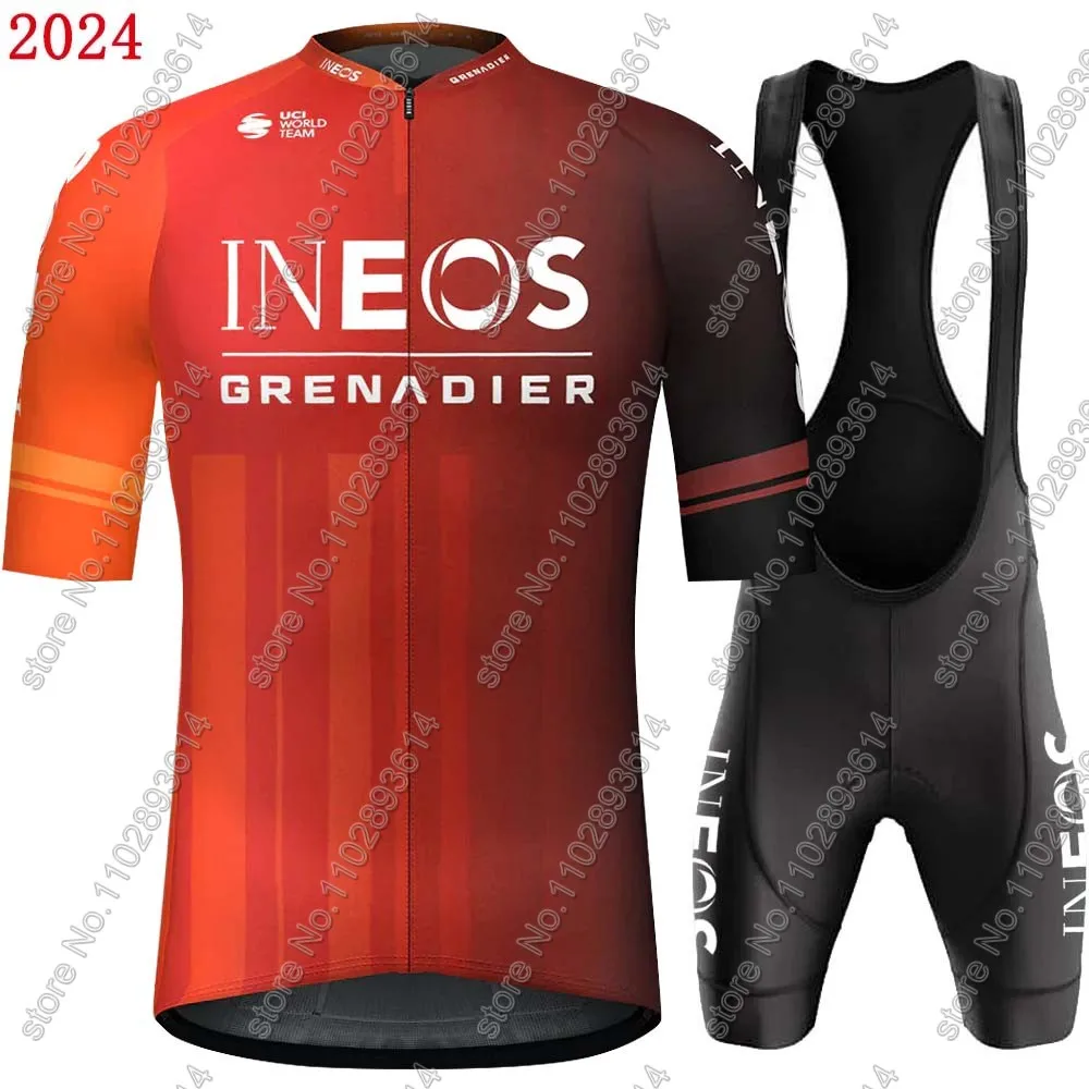 Фото Комплект велосипедной одежды Ineos Grenadier, 2024, мужской комплект из Джерси с коротким рукавом, Эквадор, костюм для дорожного велосипеда, велосипедная рубашка, шорты, Майо №2