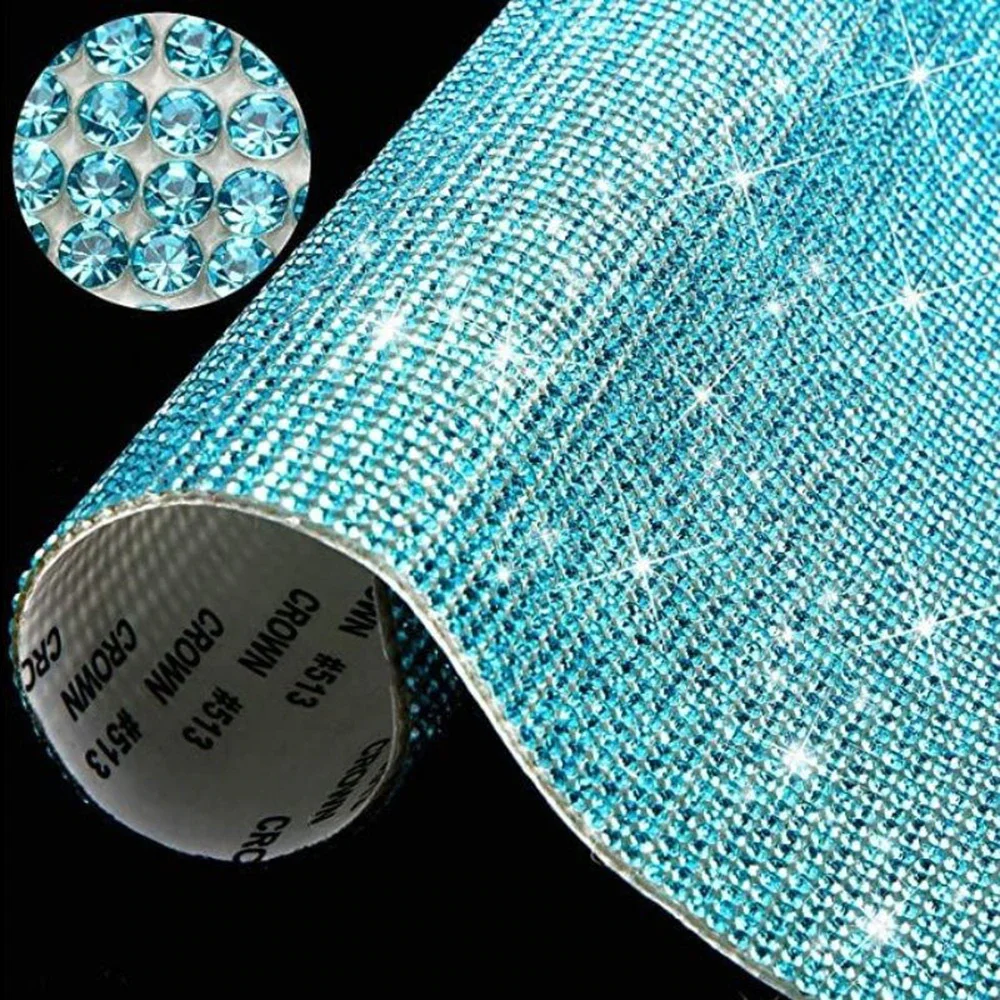 

24*20 Cm Bling Rhinestone Crystal Sticker Decal Sheet Diy Double-sided Self-adhesive Car Accessories Car Tablet Decoration