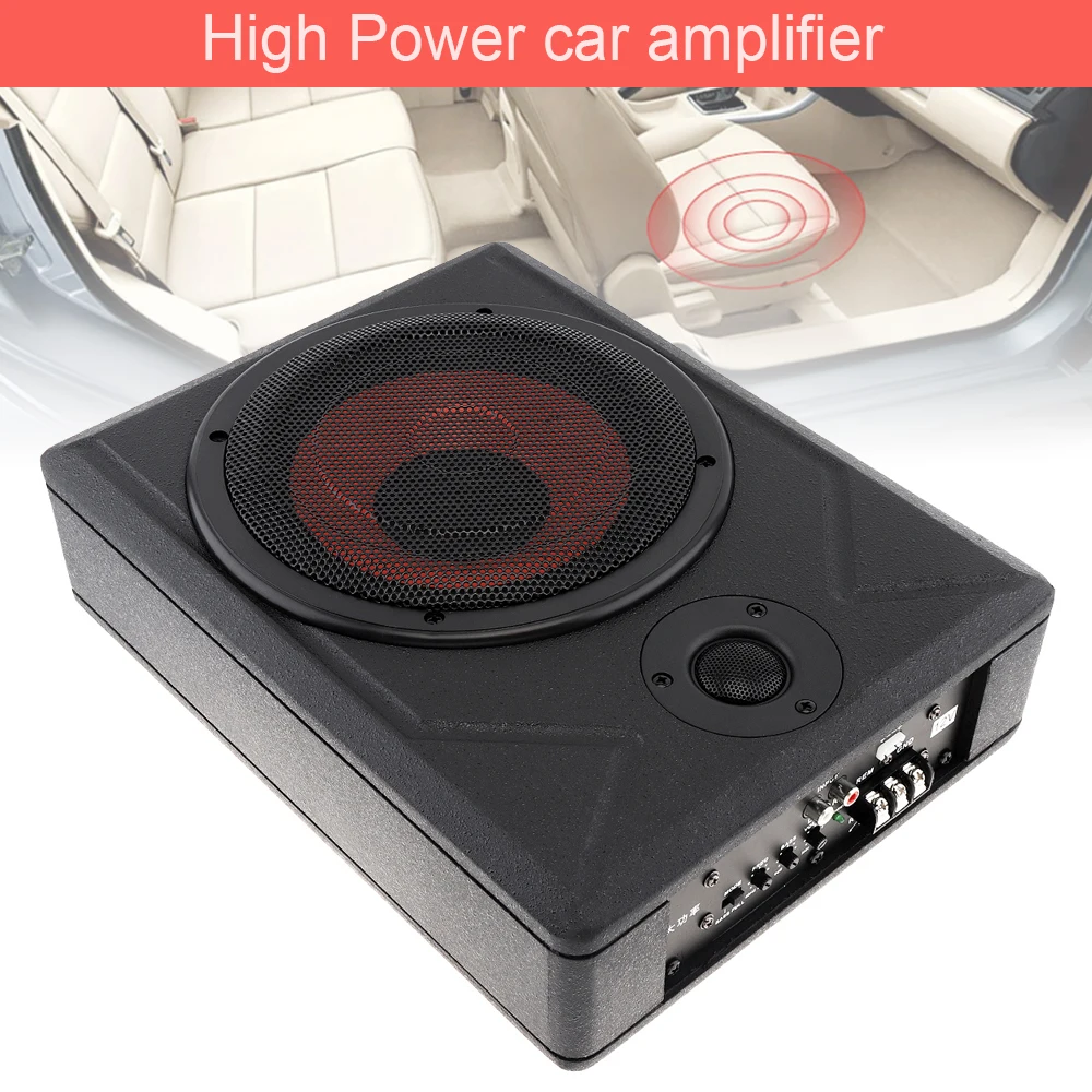 

Universal Black Fuselage Slim Car Active Subwoofer Amplifier Speaker 8 Inch 600W Slim Under Seat Auto Car Bass Subwoofers