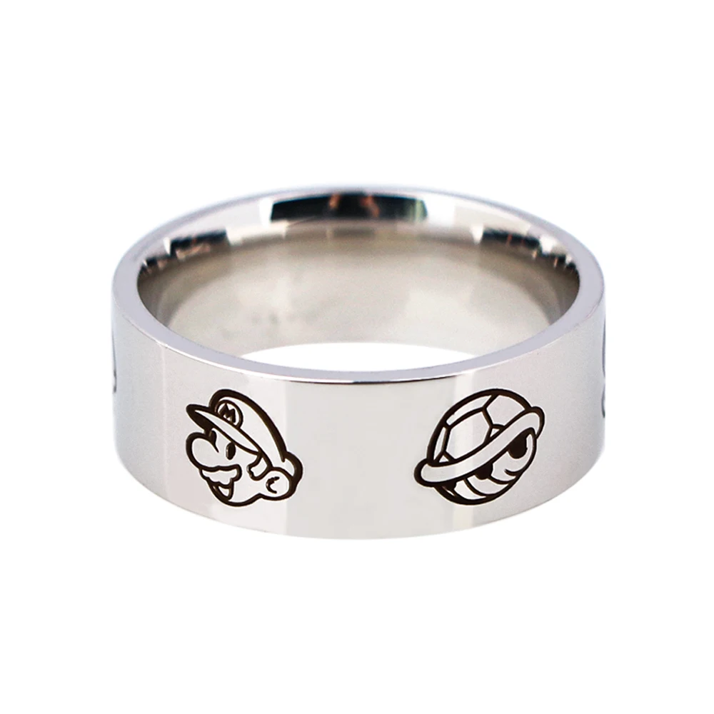 

Cute Super Mario Couple Rings for Teens Stainless Steel Ring Jewelry Anime Women Men Women's Accessories Fashion Japanese