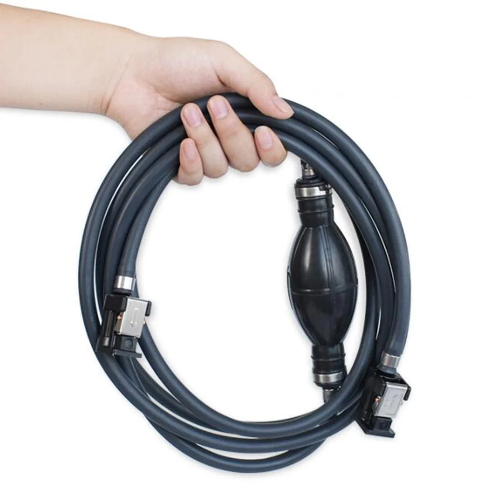 

Motorcycle Outboard Fuel Tank Hand Pump Manual Pump Fuel Pipe External Anti-static Tubing Fittings (Black)