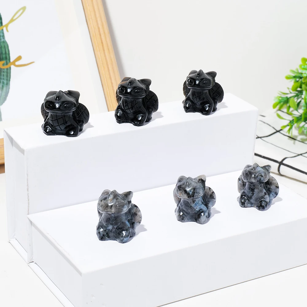 1pc Natural Obsidian Toothless Crystal Carving Crafts Labradorite Cartoon Hand-made Ornaments Collection Healthy Toys - купить по
