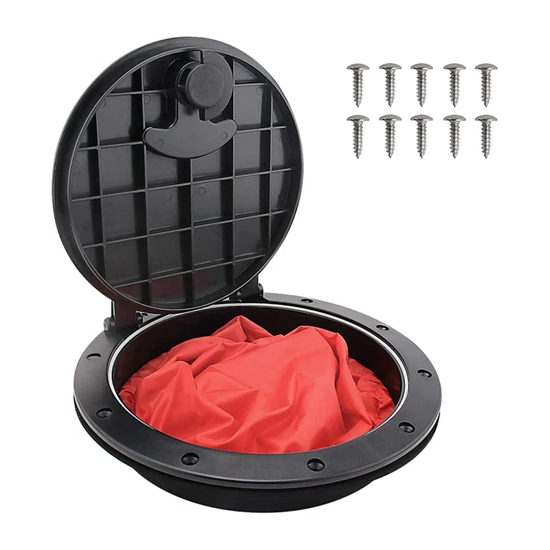 Deck Hatch With Storage Bag For Kayak Boat Fishing Rigging Black