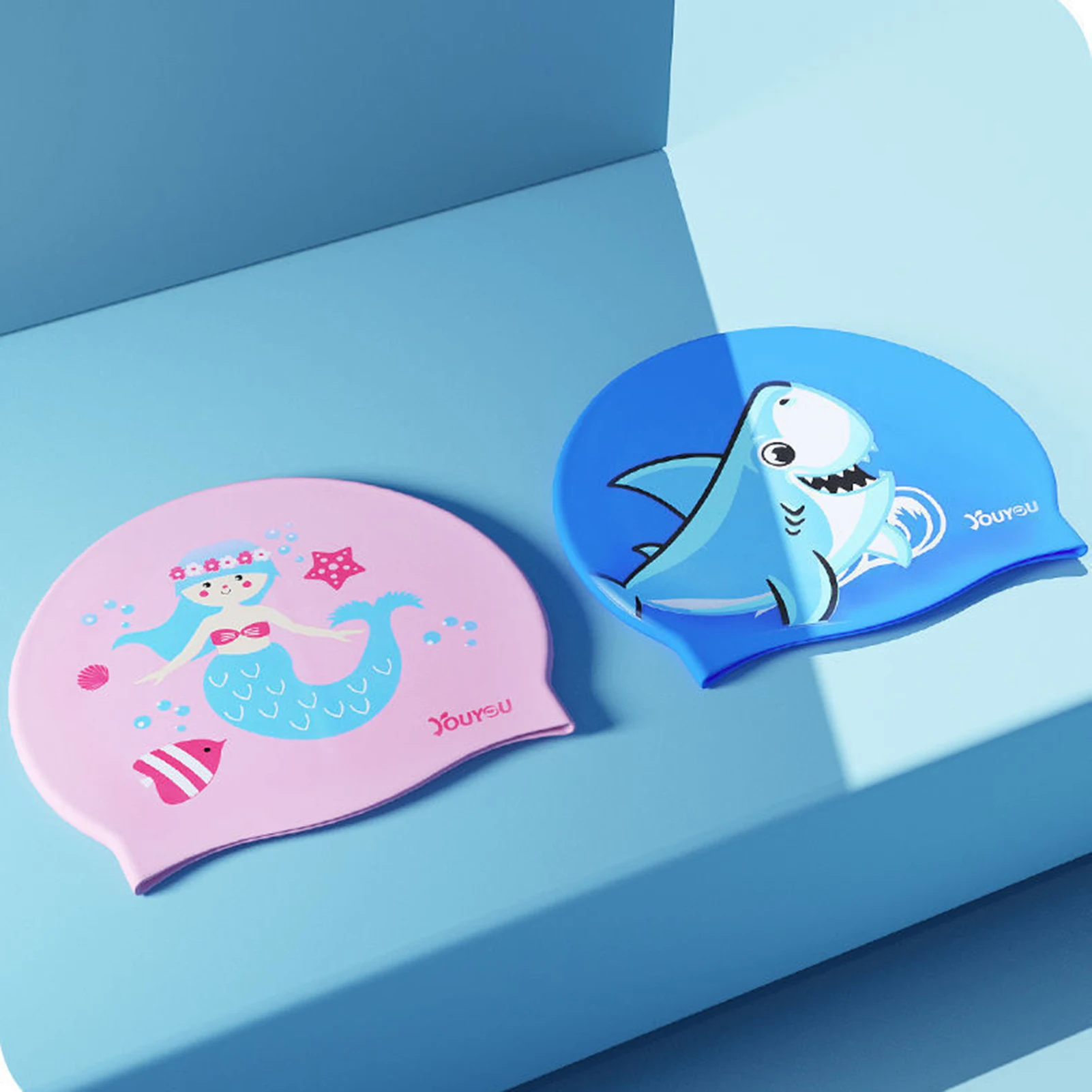 

Kids Swim Cap Silicone Swimming Hats Cartoon Swim Bath Caps Ergonomic Swimming Caps Elastic Swim Pool For Kids Girls Boys Youth