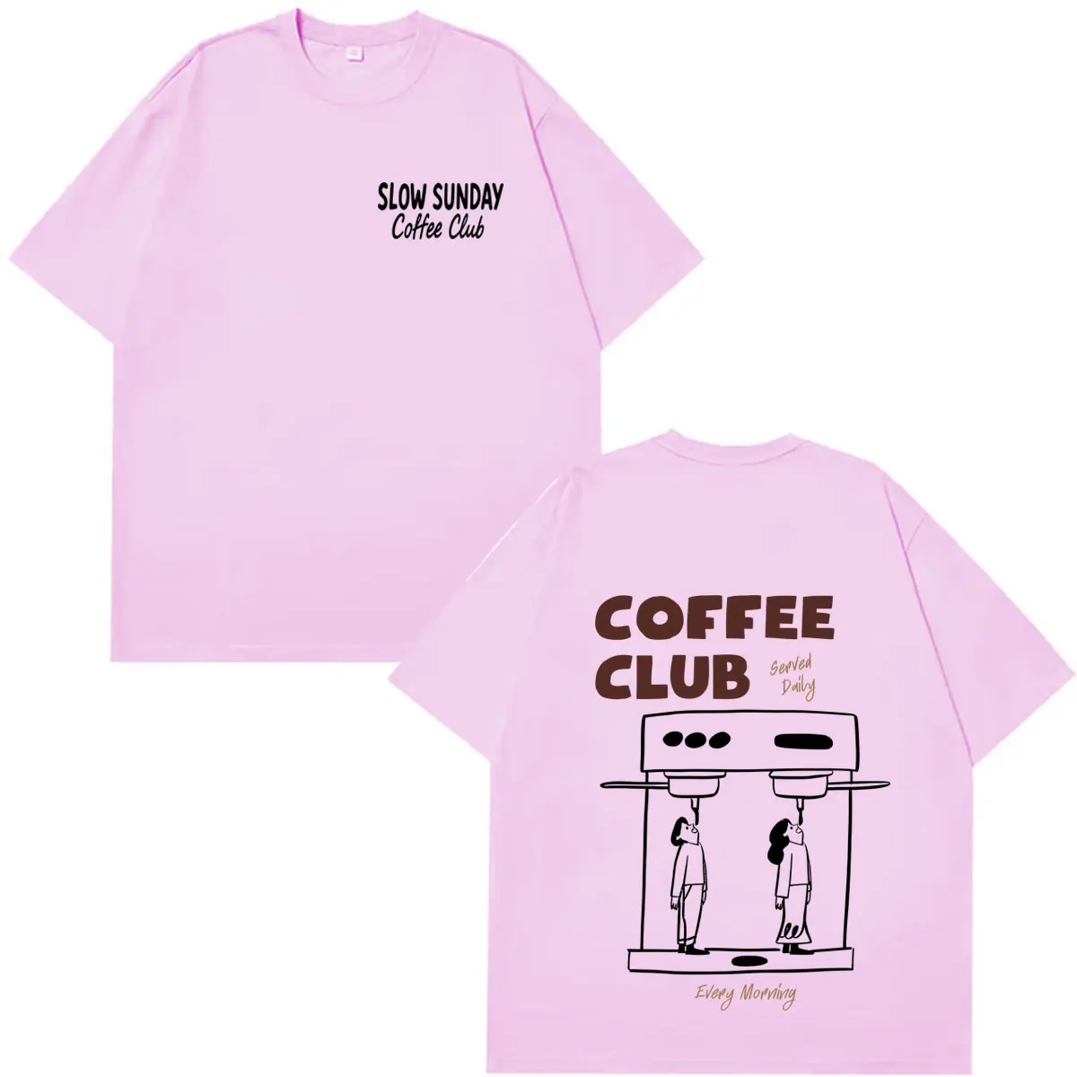 Фото Футболка Slow Sunday Coffee Club для мужчин и женщин, модная футболка с графическим рисунком, классические хлопковые футболки унисекс в стиле хип-хоп, уличная одежда для подростков №3