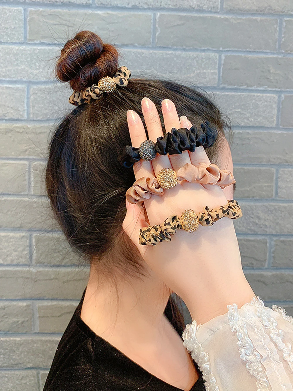 

Women's Head Rope Korea Style News Large Intestine Hair Ring Female Simple Ins Headrope Horsetail Leather Band Hair Accessories