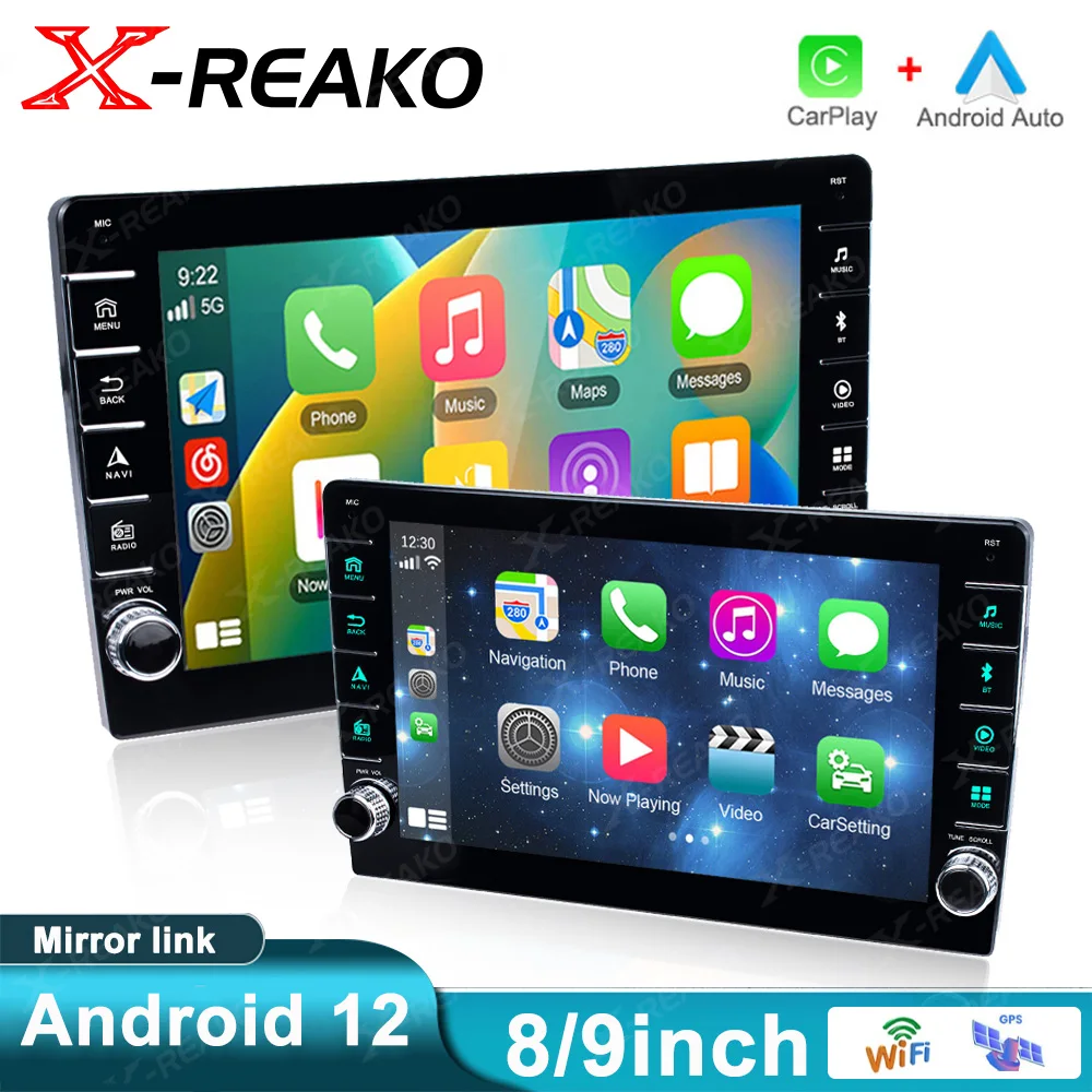 X-ERAKO 2 Din Android 12 Car Radio 8" 9'' HD Screen Mirror Link FM WiFi Multimedia Player Autoradio GPS Navigation Car Stereo