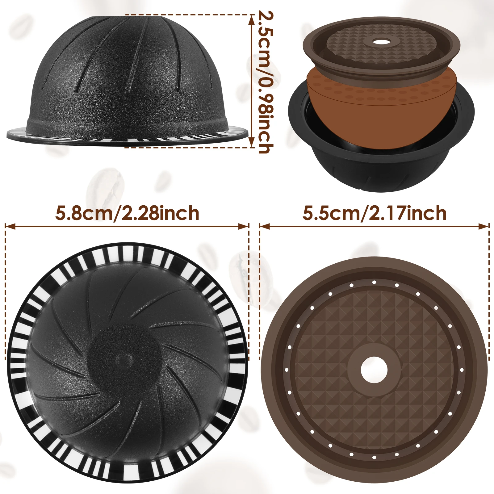 Силиконовые крышки для капсул кофе 100 шт. совместимые с пищевыми силиконовыми