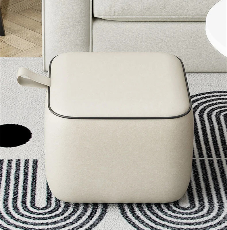 

Non-Slip Small Stool With Handle Home Living Room Sofa Stool Square Stool Tatami Bench Bedroom Foot Stool Porch Shoe Stool
