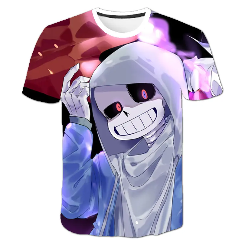 

Летняя мода 2022, футболка с принтом скелета, брата, игры undertale, детская мультяшная футболка с 3D принтом для мальчиков и девочек, детские топы