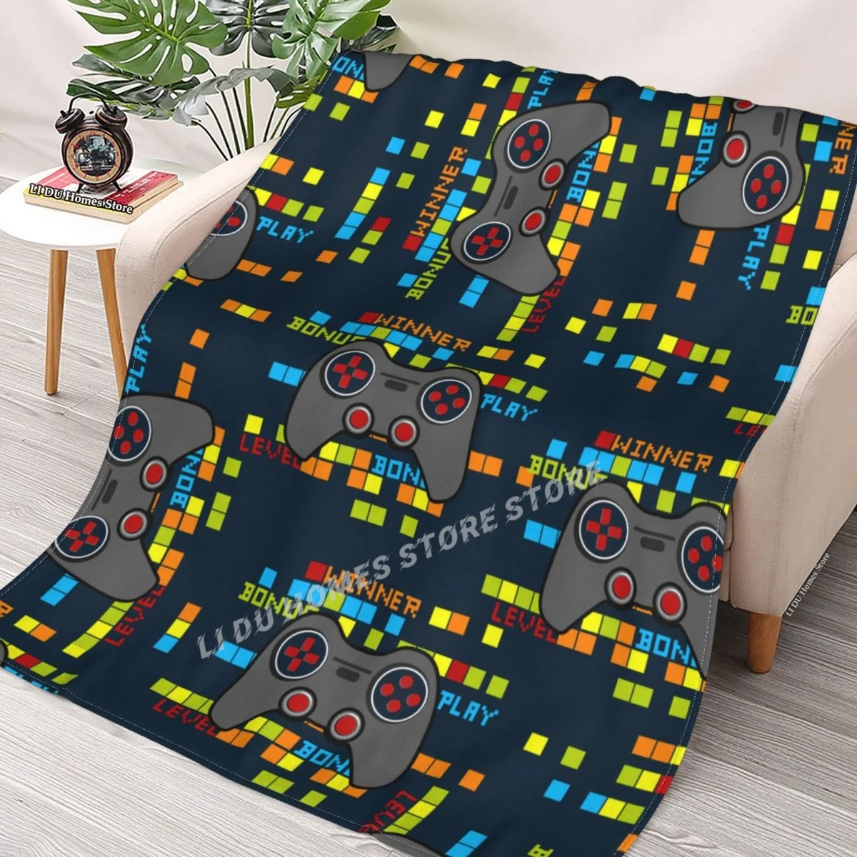 

Joystick Game And Pixels Throw Blanket flannel Collage Blanket Bedding soft Cover Bedspreads Blankets