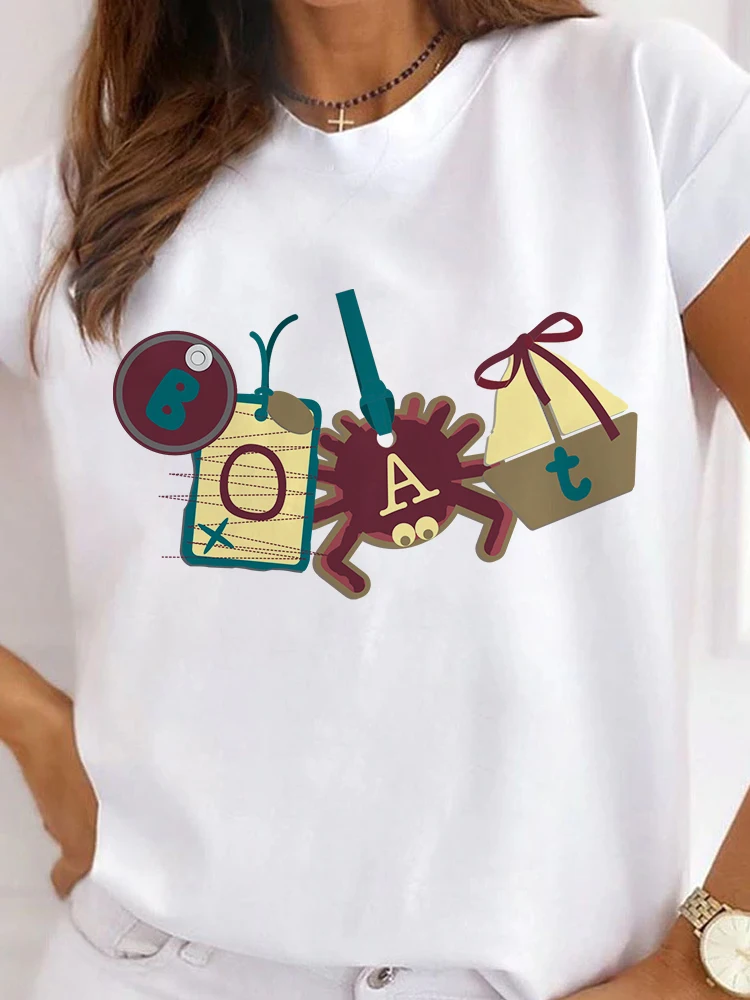 Купи T Shirt Women T-shirt For Woman 2022 Girls Top Short Sleeves Print T-shirts O-neck Cartoon Young Ladies White Tees Kawaii Crab за 187 рублей в магазине AliExpress