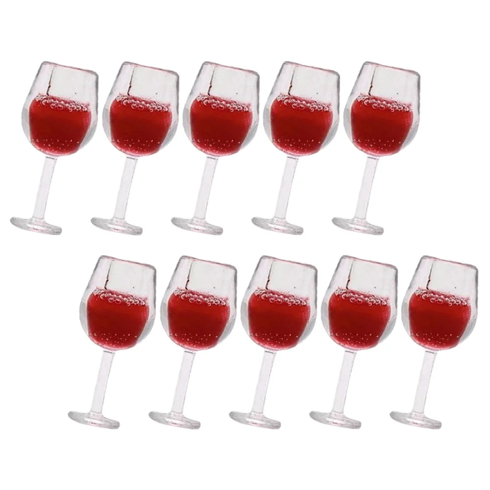 

10 Pcs Dollhouse Wine Glass Micro Landscape Glasses Food Play Props Mini Accessories Toy Room