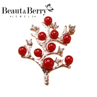 beautberry pearl tree brooch office party brooch gift 2 color accessory needle