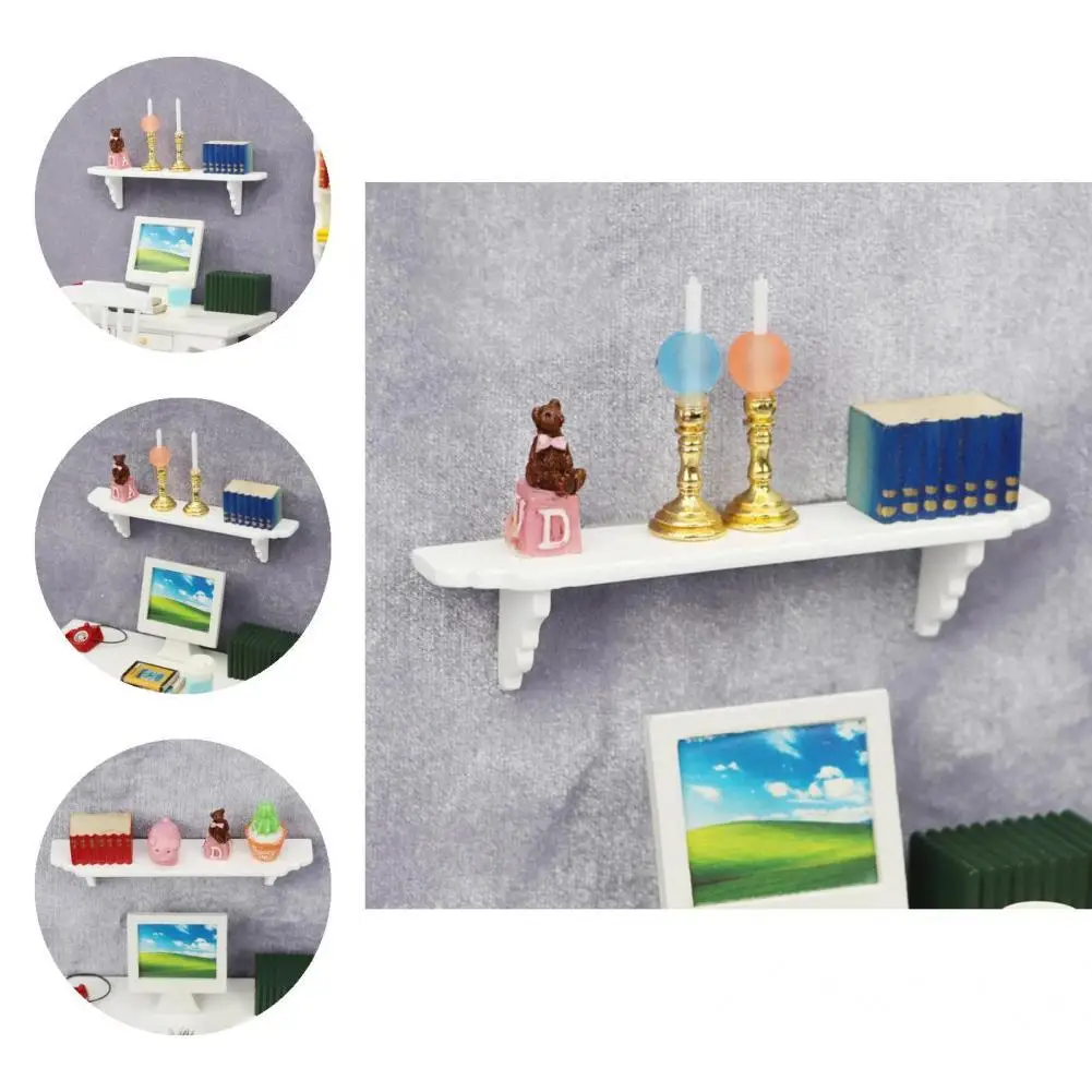 

Miniature Attractive Decoration Photography Props Dollhouse Scene Wall Shelf Dollhouse Wall Shelf for Entertainment