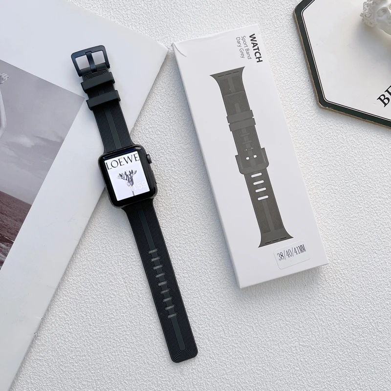 Silicone Strap For Apple Watch Band 38/40/41MM、42/44/45/49MM Sports smart watch accessories bracelet iwatch Ultra series7se34568