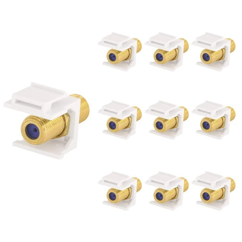 

Best 10-Pack RG6 Keystone Jack Insert, Coaxial Cable Connector F-Type RG6 Keystone Connectors For Wall Plate And Patch Panel