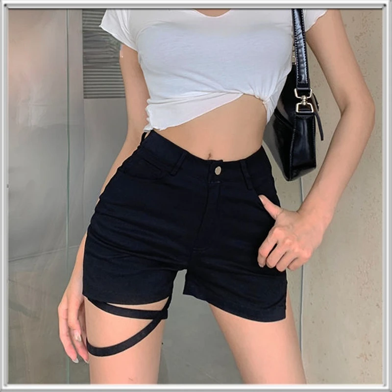 

Повседневные стильные шикарные шорты, летние популярные шорты с перекрестными лямками, Спортивная уличная одежда, однотонная одежда, женск...
