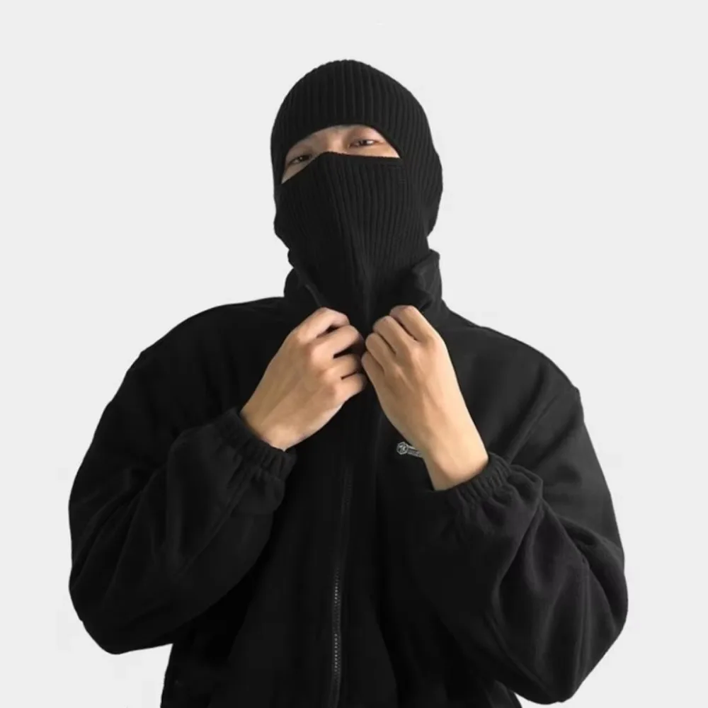 Новая ветрозащитная вязаная шапка с анфас утолщенная теплая защитой ушей зимняя