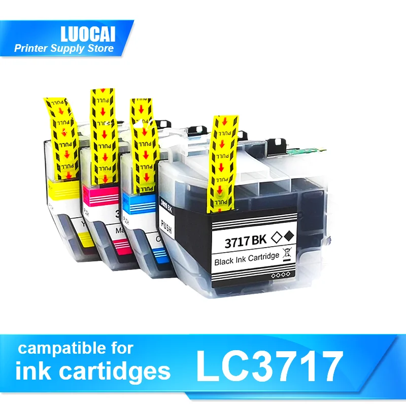 

4pcs For Compatible For Brother LC3717 Ink Cartridges MFC-J2330DW MFC-J3930DW LC3719XL BK LC3717BK Printer