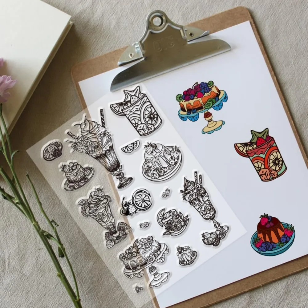 Десертные прозрачные штампы для изготовления карточек прозрачный силиконовый