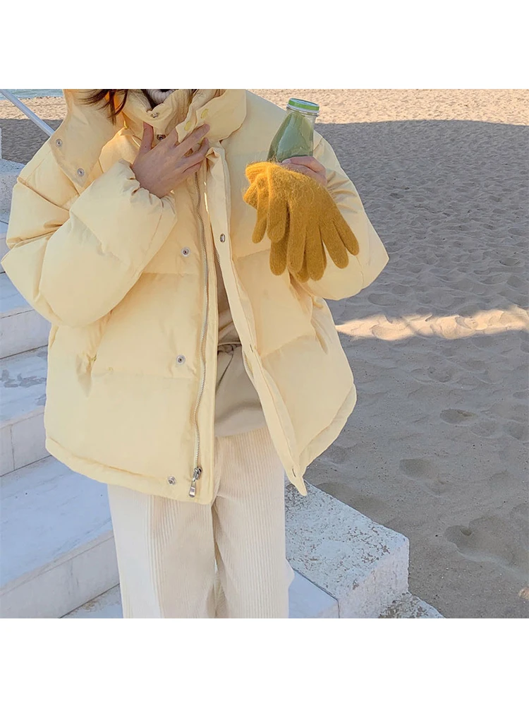 Женская Стеганая куртка с длинным рукавом свободная утепленная в корейском и