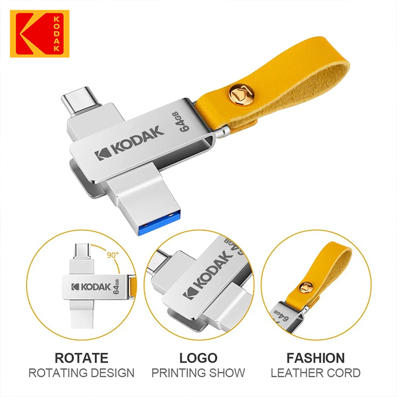 USB-флеш-накопитель Kodak K243C 32-128 ГБ Type c |