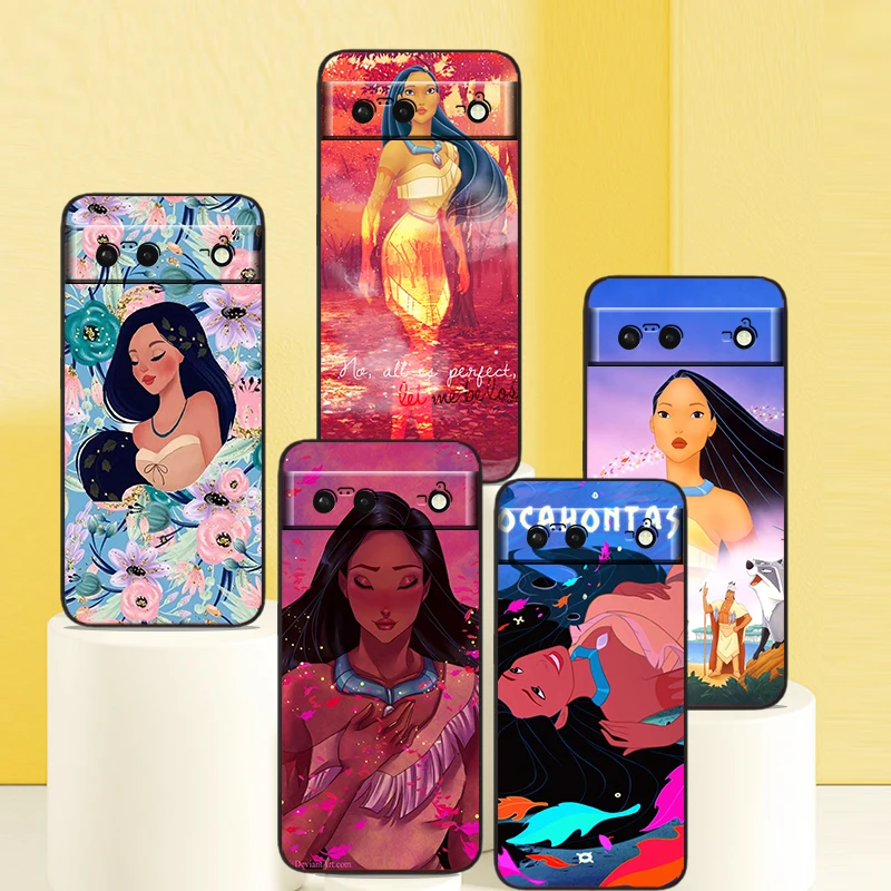 

Disney Pocahontas Phone Case For Google Pixel 7 6 Pro 6A 5A 5 4 4A XL 5G Black Shell Soft Cover Fundas Coque Capa