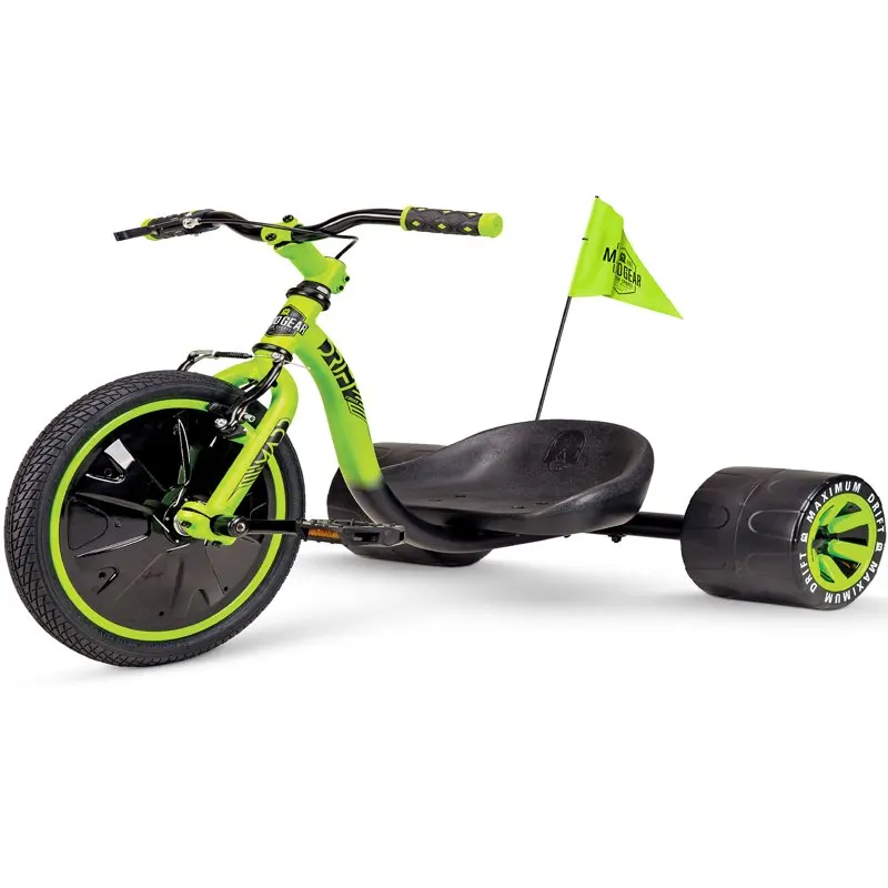 

Трехколесный велосипед Trike с прочной стальной рамой, регулируемое сиденье, черно-зеленая машина, 5 лет и выше, Классический трехколесный велосипед, трехколесный картинг 3-6 Ye