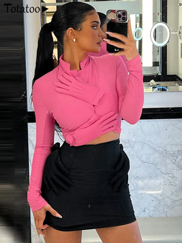 

Женский костюм в стиле пэчворк Totatoop, комплект из двух предметов: перчатка и юбка с длинным рукавом, Осень-зима 2022