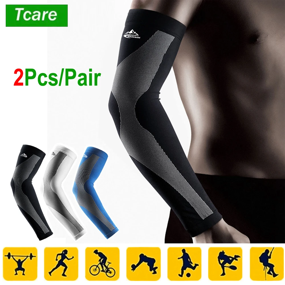

Tcare Summer UV Sun Protection Compression Arm Sleeve Tattoo Cover Up Cooling Athletic Sport Sleeve for Football Golf Volleyball