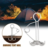 tent stakes pegs awning tent nail octopus deck peg tent hook stakes stainless steel wind rope buckle double ring design
