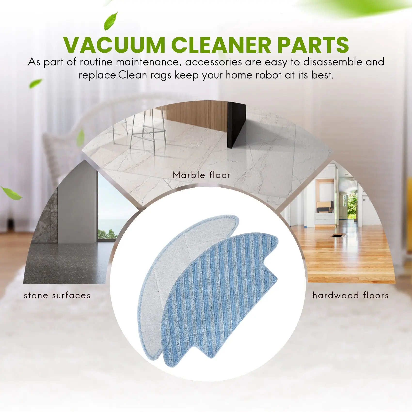 Швабра для робота-пылесоса Lefant M210 моющаяся и многоразовая 2 шт.