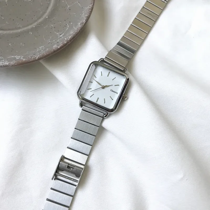 Silver Women Watches Ulzzang Brand Exquisite Stainless Steel Ladies Wristwatches Fashion Minimalist Female Quartz Clock
