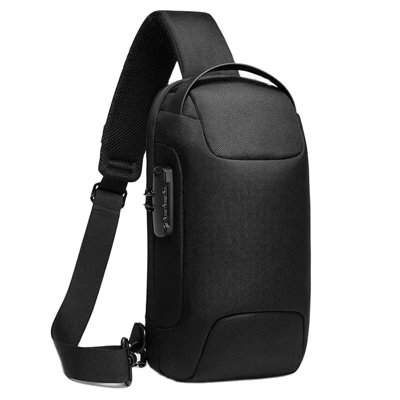 

2021 New Chest Bag Anti-thief Men Crossbody Bag Waterproof Shoulder Bags USB Charging Short Trip For Male Travel Pack