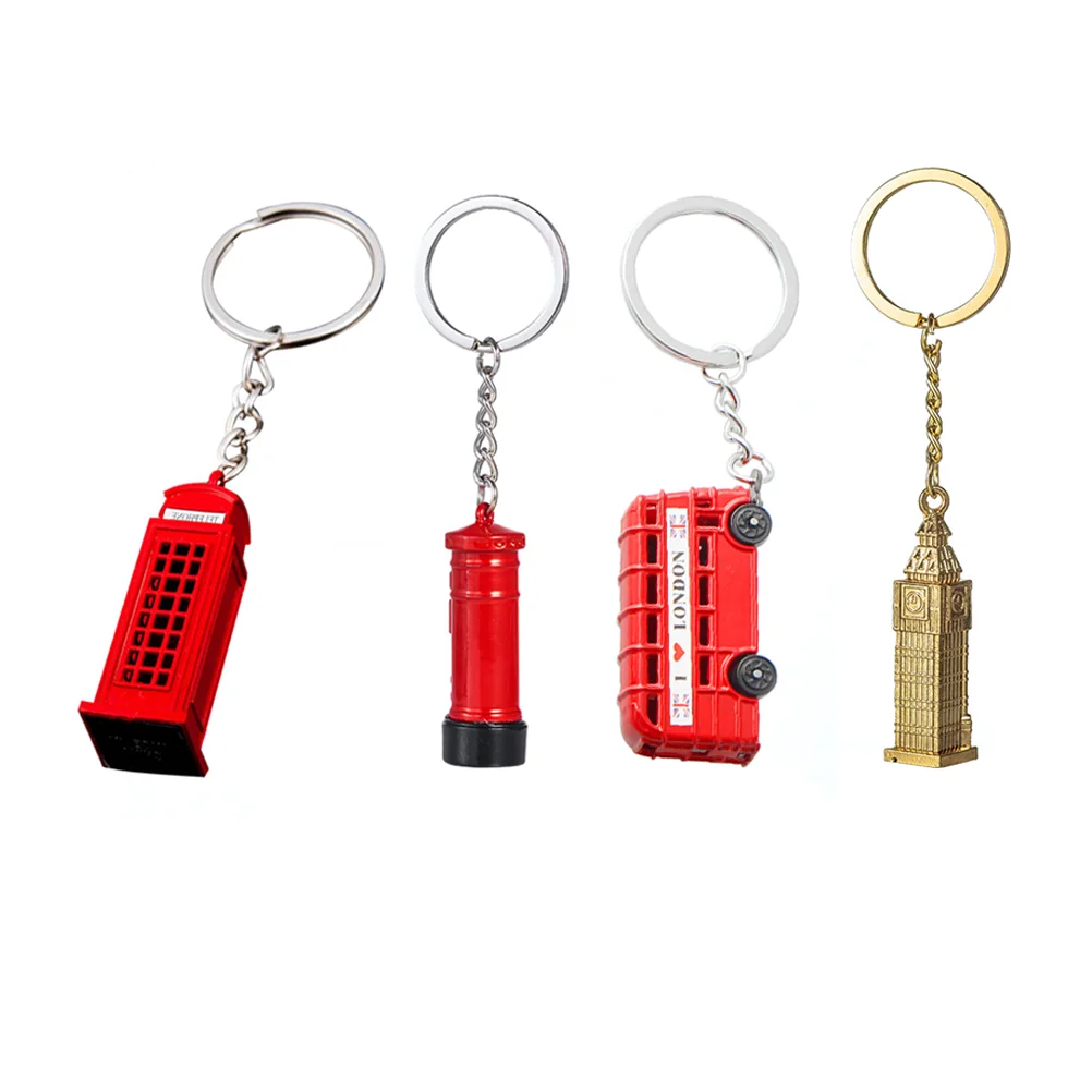 

London Keychain Key Souvenir Souvenirs Keyringring Telephone Booth Gifts Holder British Big Ben Pendant Uk Keychains Metal